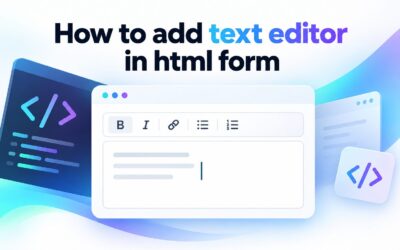 How to Add  Text Editor in HTML Form