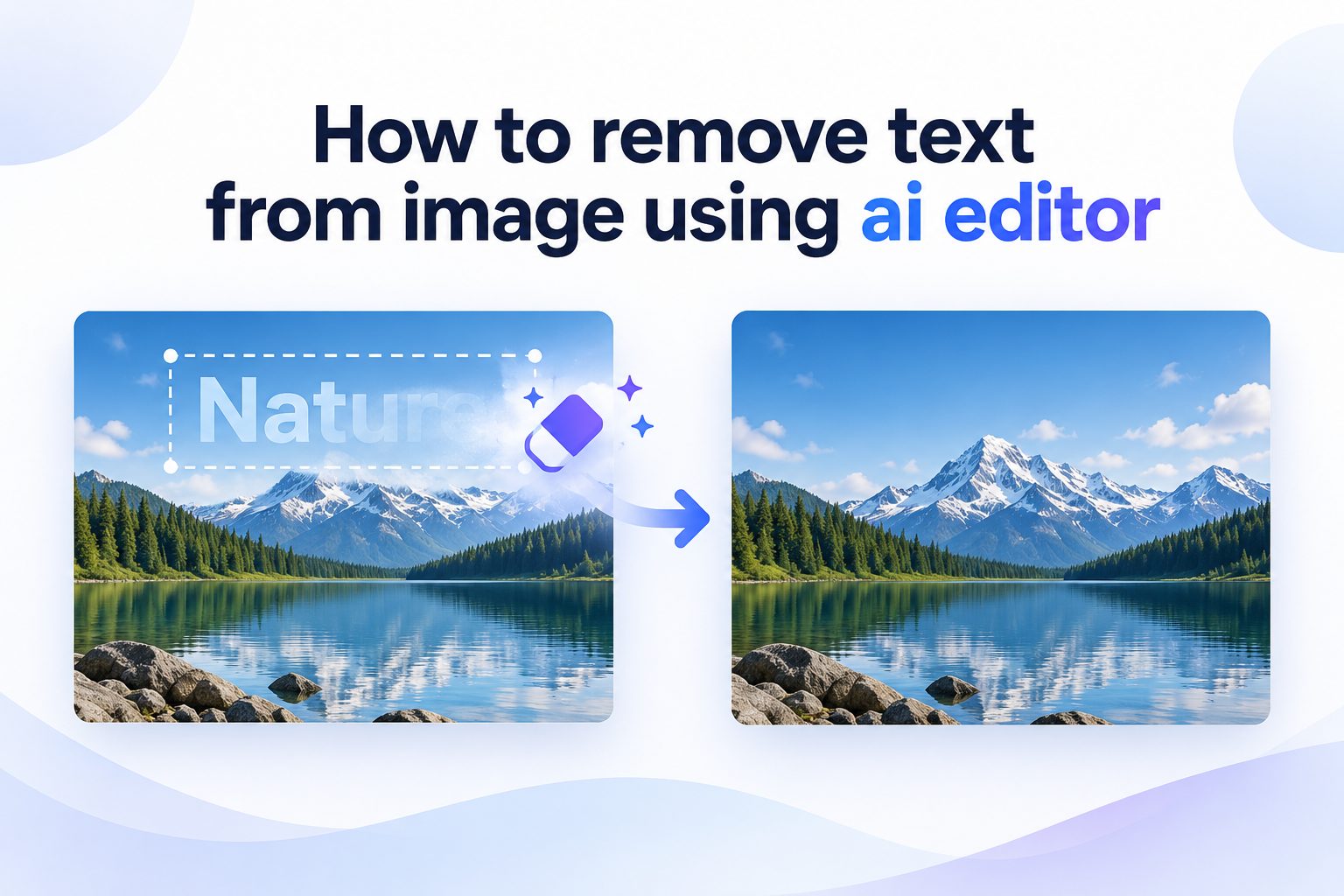 Removing text from an image using an AI editor